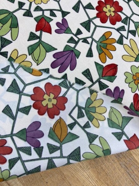 画像3: 生地:花柄ポリエステル(生成) (3)