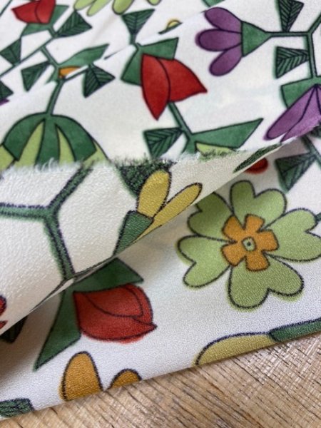 画像4: 生地:花柄ポリエステル(生成) (4)