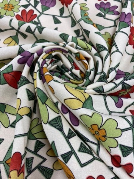 画像5: 生地:花柄ポリエステル(生成) (5)