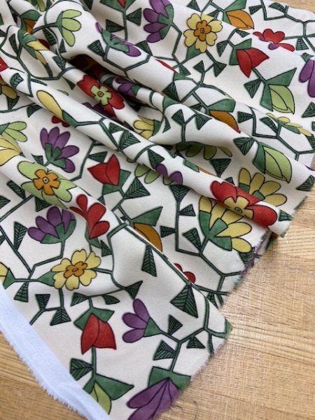 画像6: 生地:花柄ポリエステル(生成) (6)