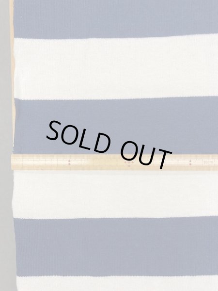 画像2: 生地:厚手太ボーダー天竺(白/紺) (2)