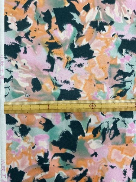 画像2: 生地:花柄ポリストレッチ生地 (ピンク) (2)