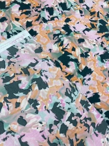 画像3: 生地:花柄ポリストレッチ生地 (ピンク) (3)