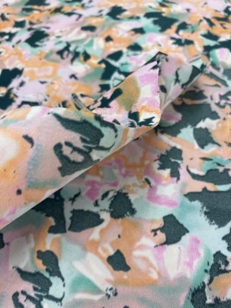 画像4: 生地:花柄ポリストレッチ生地 (ピンク) (4)