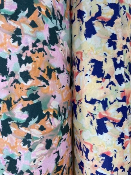 画像7: 生地:花柄ポリストレッチ生地 (ピンク) (7)