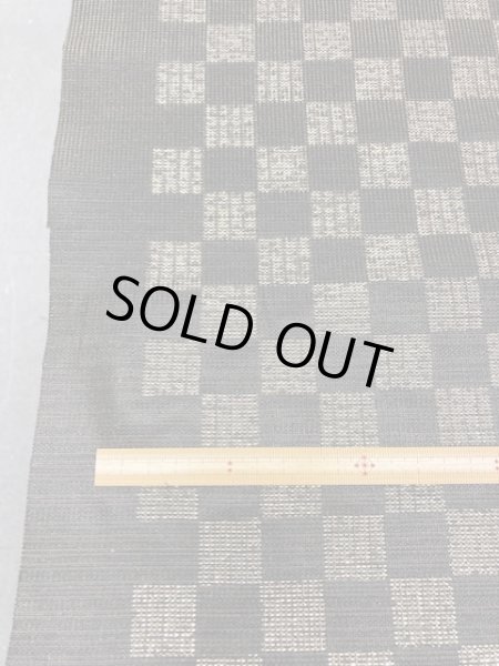 画像2: 生地:格子柄帆布裏貼り(黒/ゴールド) (2)