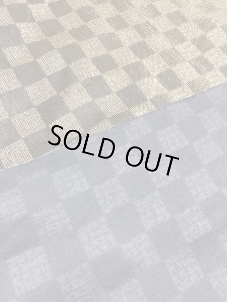 画像4: 生地:格子柄帆布裏貼り(黒/ゴールド) (4)