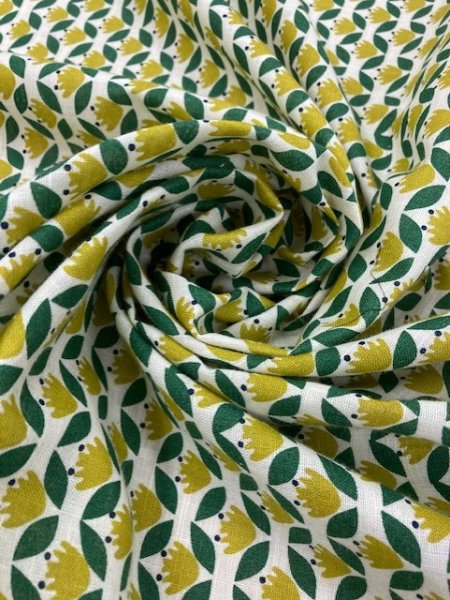 画像5: 生地：レトロ柄綿麻（生成） (5)