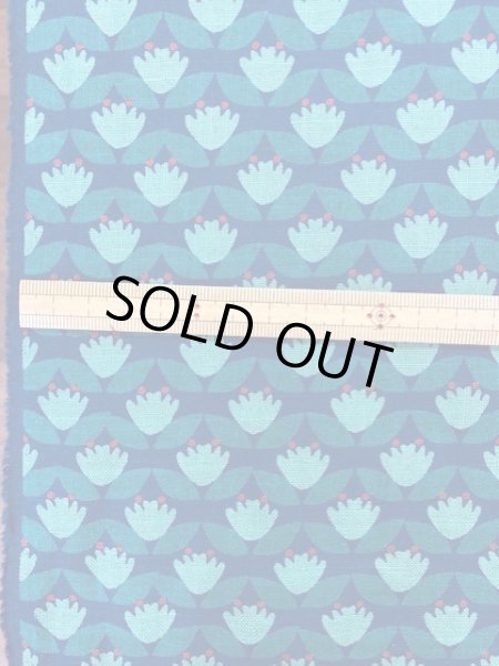 画像2: 生地:レトロ柄綿麻(紺) (2)