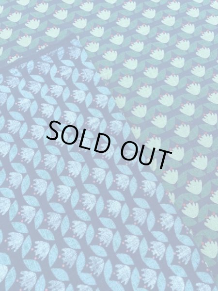 画像3: 生地:レトロ柄綿麻(紺) (3)