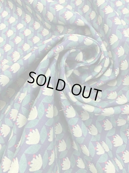 画像4: 生地:レトロ柄綿麻(紺) (4)