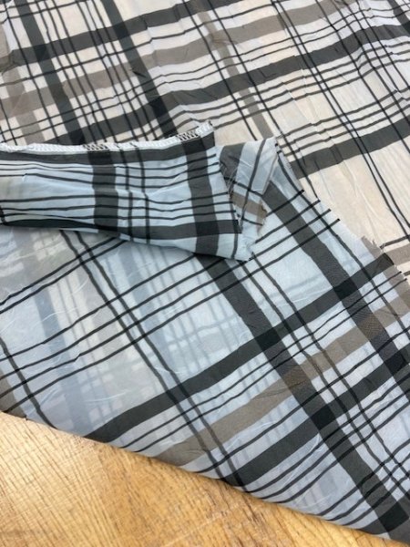 画像4: 生地:シアーチェック(水色) (4)