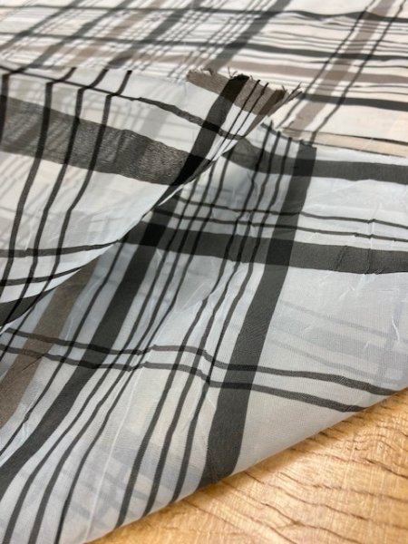 画像5: 生地:シアーチェック(水色) (5)