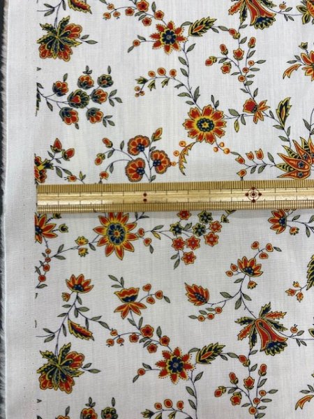 画像2: 生地:花柄綿ローン(白)  (2)