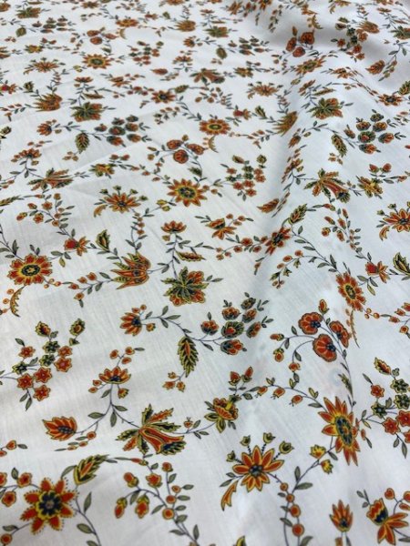 画像3: 生地:花柄綿ローン(白)  (3)