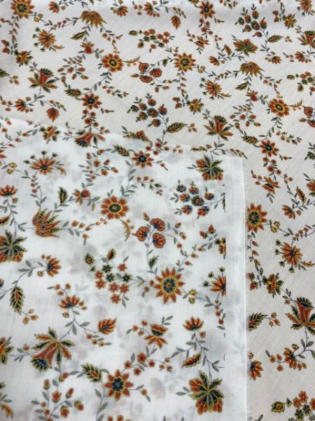 画像4: 生地:花柄綿ローン(白)  (4)