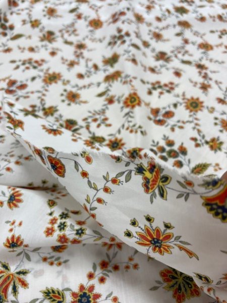 画像5: 生地:花柄綿ローン(白)  (5)