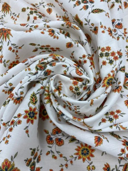 画像6: 生地:花柄綿ローン(白)  (6)