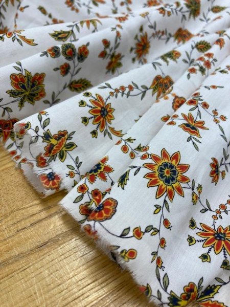画像8: 生地:花柄綿ローン(白)  (8)