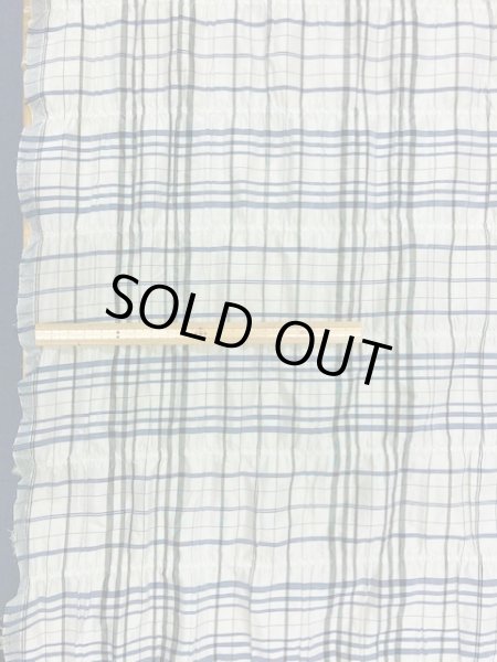 画像1: 生地:シャーリングチェック柄ポリ(薄緑) (1)