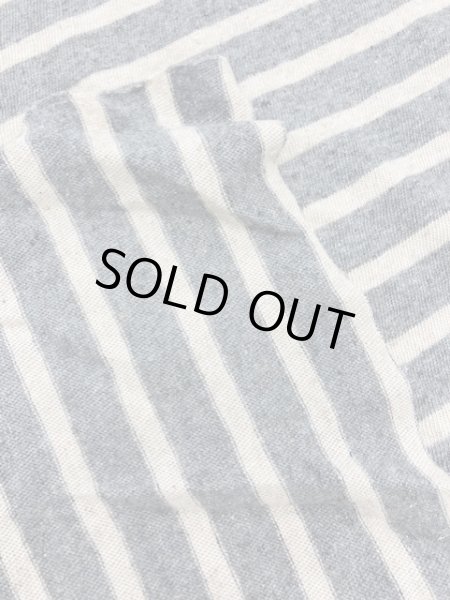 画像2: 生地:TOPボーダー天竺(チャコール杢/キナリ) (2)