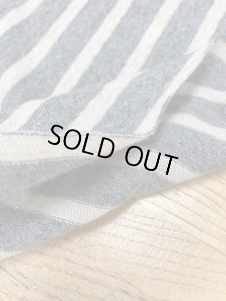 画像3: 生地:TOPボーダー天竺(チャコール杢/キナリ) (3)