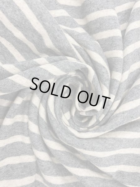 画像5: 生地:TOPボーダー天竺(チャコール杢/キナリ) (5)