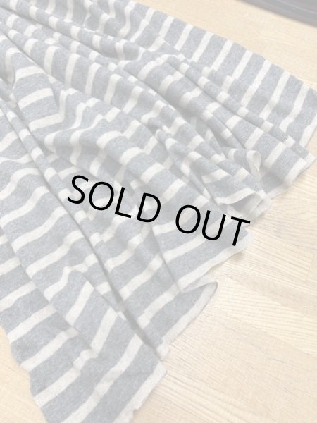 画像6: 生地:TOPボーダー天竺(チャコール杢/キナリ) (6)