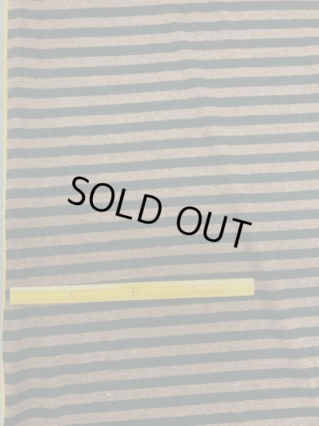 画像1: 生地：綿ボーダー天竺（茶／黒） (1)