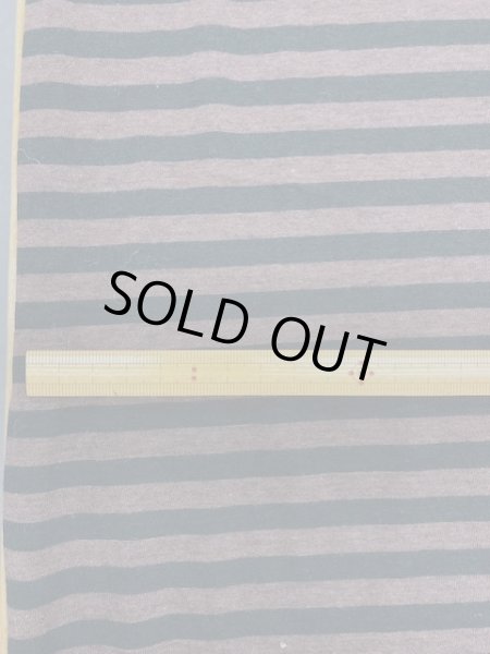 画像2: 生地：綿ボーダー天竺（茶／黒） (2)