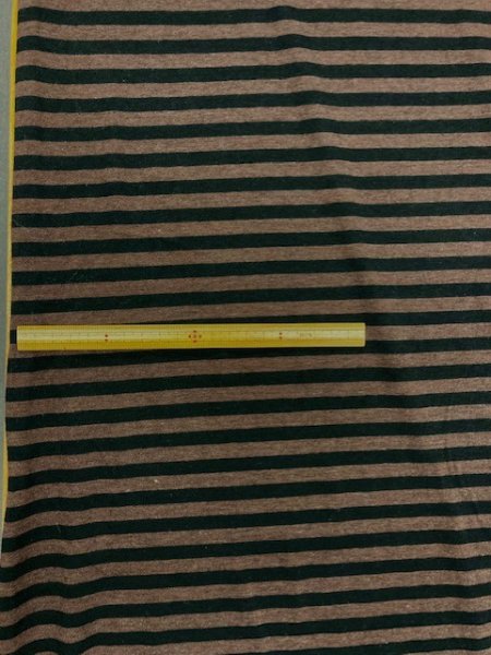 画像3: 生地:綿ボーダー天竺(茶/黒) (3)