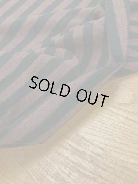 画像5: 生地：綿ボーダー天竺（茶／黒） (5)