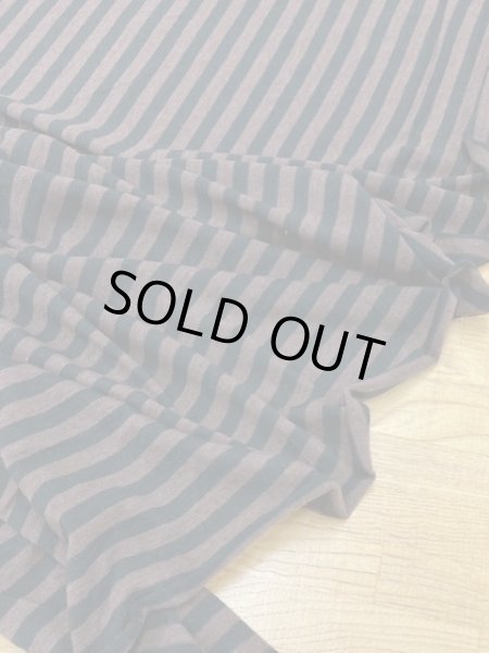 画像7: 生地：綿ボーダー天竺（茶／黒） (7)