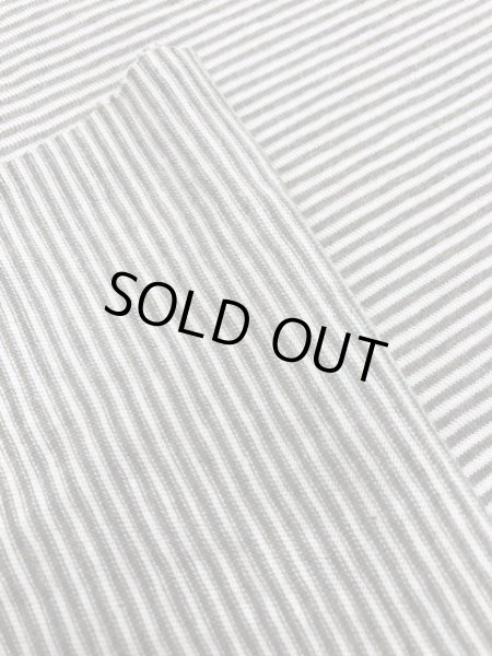 画像3: 生地：綿細ボーダー天竺（生成／ベージュ杢） (3)