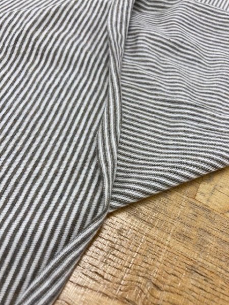 画像4: 生地:綿細ボーダー天竺(生成/ベージュ杢) (4)