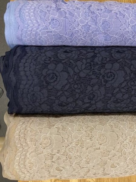 画像9: 生地:ポリ花柄レース(濃紺) (9)