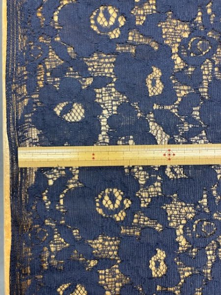 画像4: 生地:ポリ花柄レース(濃紺) (4)