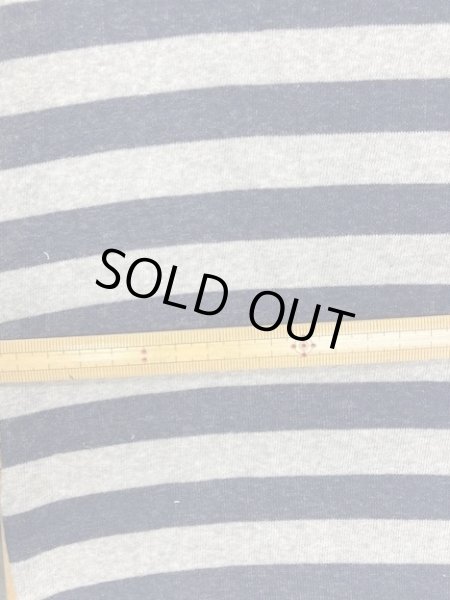 画像2: 生地:ボーダー柄裏パイルニット(紺/グレー) (2)