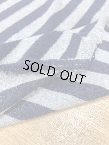 画像4: 生地:ボーダー柄裏パイルニット(紺/グレー) (4)