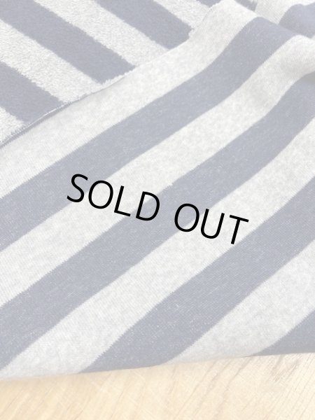 画像5: 生地:ボーダー柄裏パイルニット(紺/グレー) (5)