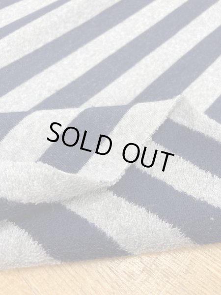 画像7: 生地:ボーダー柄裏パイルニット(紺/グレー) (7)