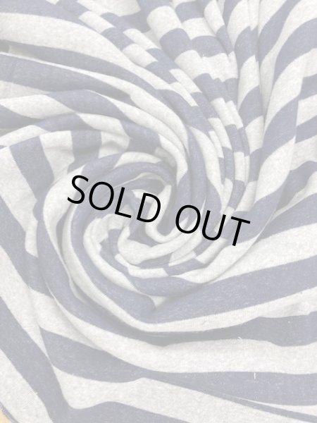 画像8: 生地:ボーダー柄裏パイルニット(紺/グレー) (8)