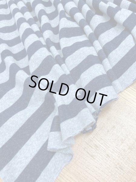 画像9: 生地:ボーダー柄裏パイルニット(紺/グレー) (9)