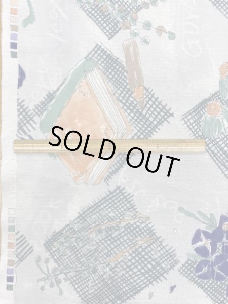 画像2: 生地:ガーデン柄綿ニット(ブルーグレー) (2)