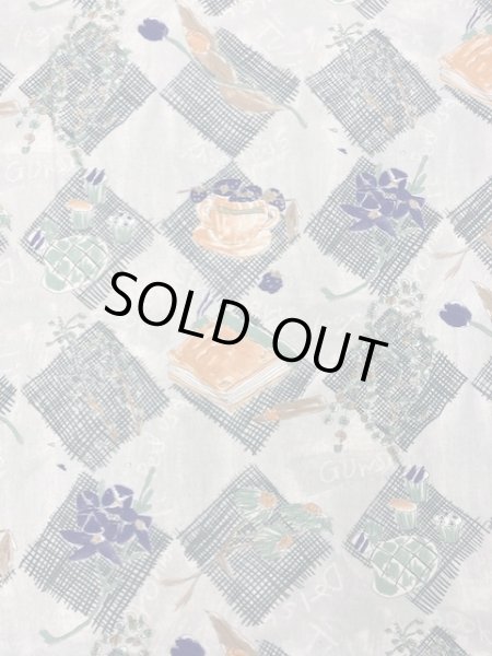 画像5: 生地:ガーデン柄綿ニット(ブルーグレー) (5)