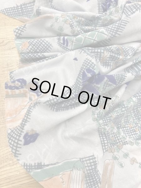 画像7: 生地:ガーデン柄綿ニット(ブルーグレー) (7)