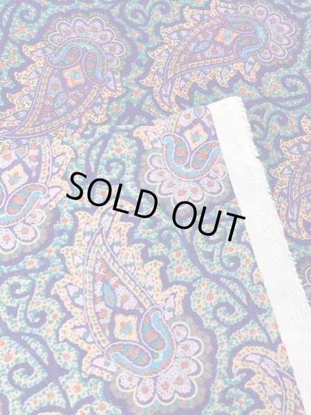 画像2: 生地:ペイズリー柄コットン(パープル) (2)