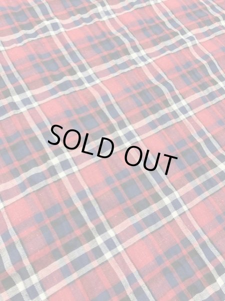 画像3: 生地:チェック柄コットン(赤紺系) (3)