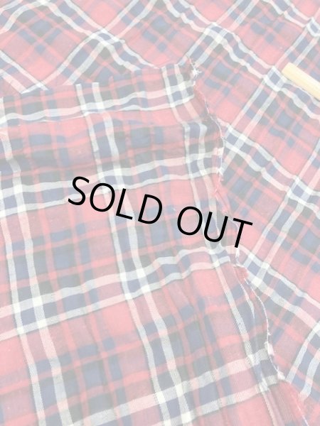 画像4: 生地:チェック柄コットン(赤紺系) (4)