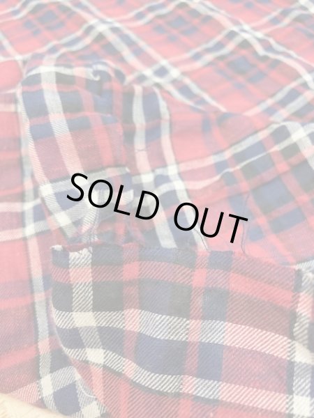 画像5: 生地:チェック柄コットン(赤紺系) (5)